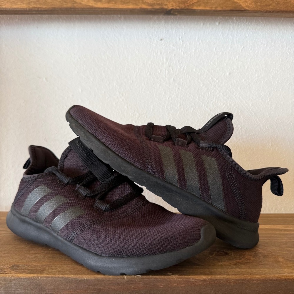 Adidas Womens Size 6.5 Cloudfoam Pure 2.0 Triple Black Mesh Running Shoes H04754